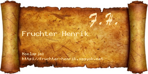 Fruchter Henrik névjegykártya