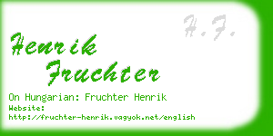 henrik fruchter business card